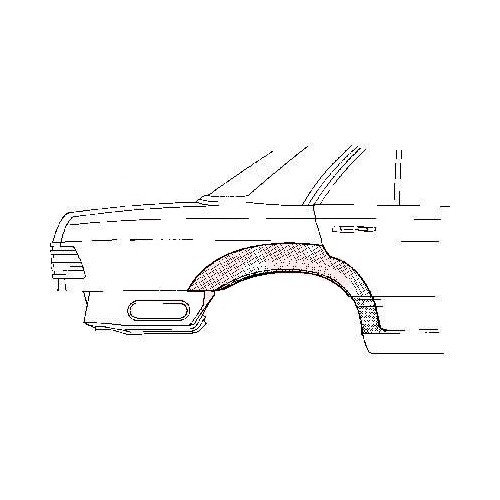  Rechter achterspatbord voor Mercedes E klasse (W124) - MB08164 