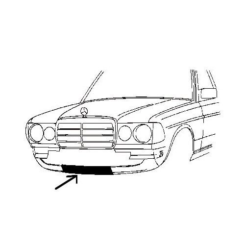 Tôle centrale de bas de face avant pour Mercedes W123 - MB08404