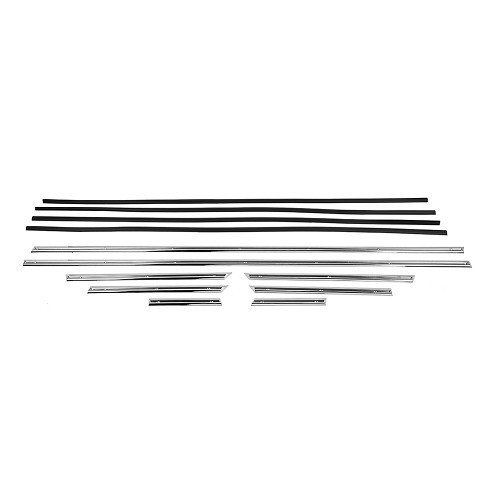  Kit baguettes chromées supérieures pour Mercedes SL Pagode W113 - 8 pièces - MB09332 