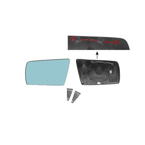  Espejo de retrovisor izquierdo para Mercedes Clase C (W202), versión plana - MB10112 