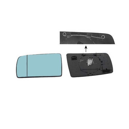  Left door mirror glass for Mercedes C Class C (W202), aspherical version - MB10114 