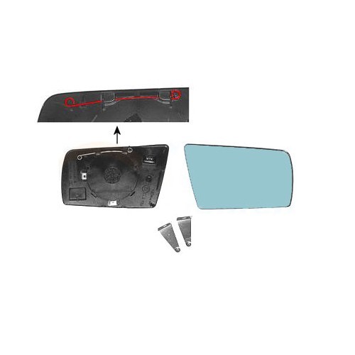  Right door mirror glass for Mercedes C Class (W202), convex version - MB10116 