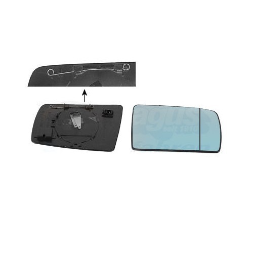  Spiegelglas, rechts, voor Mercedes C-Klasse (W202), asferische versie - MB10118 