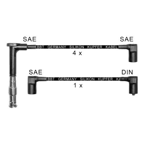  Bougiekabelset voor Mercedes 190E 2.3-16 en 2.5-16 W201 - MB33156 