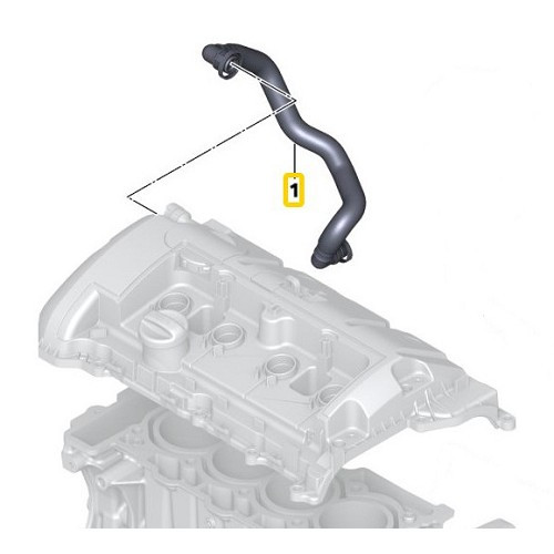  FEBI tubo respiradero de aceite para Mini R58 Coupé y R59 Roadster (12/2010-04/2015) - MC10017-1 