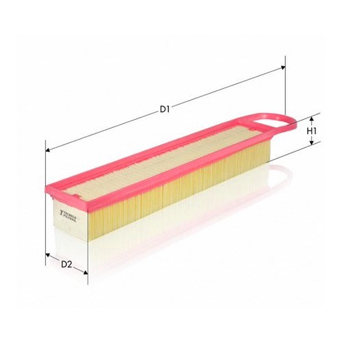 Filtro de ar rectangular para MINI III R55 R55LCI Clubman R56 R56LCI Sedan gasolina (10/2005-06/2014) - MC45303