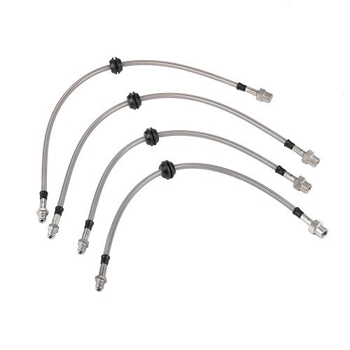  Kit of 4 stainless steel GOODRIDGE aviation brake hoses for Mini R58 Coupé and R59 Roadster (12/2010-04/2015) - MH24100 