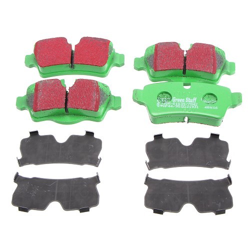  Pastillas de freno traseras EBC Greenstuff verdes para MINI III R55 R55LCI Clubman y R56 R56 LCI Sedan (10/2005-06/2014) - MH50006 