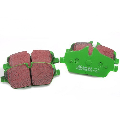 Green EBC Greenstuff front brake pads for MINI III R57 R57LCI Convertible R58 Coupe and R59 Roadster (10/2007-06/2015) - MH50008