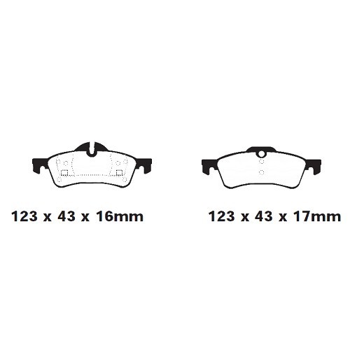 Green EBC Greenstuff rear brake pads for MINI II R53 Sedan (10/2000-11/2006) - MH50013