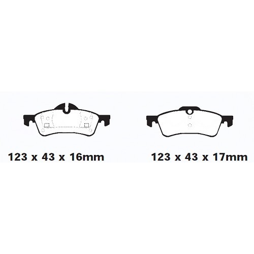 Pastillas de freno traseras EBC Redstuff para MINI II R50 Sedán y R52 Convertible (09/2000-07/2008) - MH50015