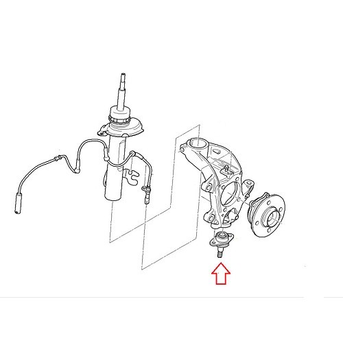 Ophangkogel rechts of links op extern scharnierlager voor MINI II R50 R53 Berline en R52 Cabrio (09/2000-07/2008) - MJ51304