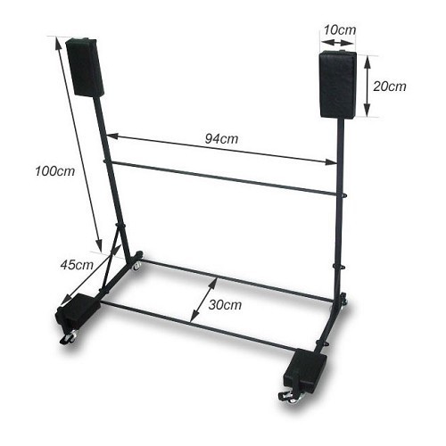 Carrello supporto hard top con rotelle per Mazda MX5, nero - MX10534