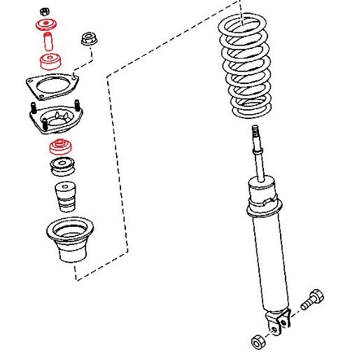 Stoßdämpferlagerschalen- und Axiallager-Kit für Mazda MX5 NC und NCFL - MX10934