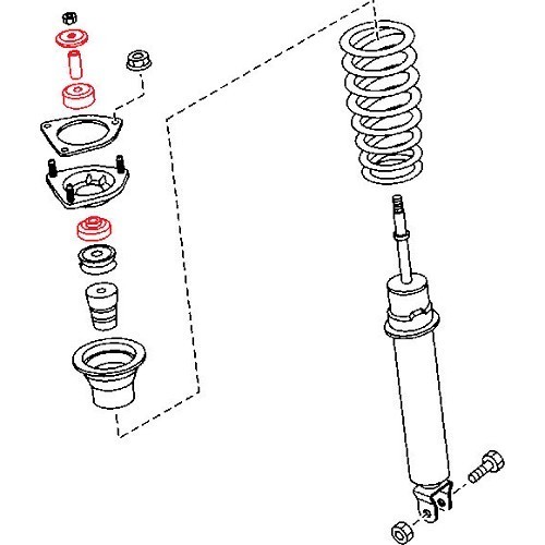 Kit coupelle et butées de palier d'amortisseur pour Mazda MX5 NC et NCFL - MX10934