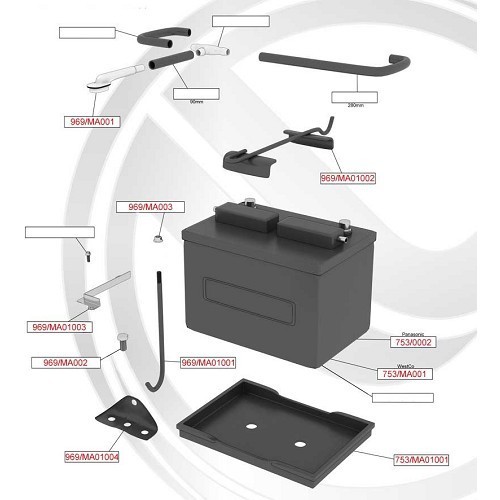 Tige supérieure de batterie Mazda MX5 NA - MX13258