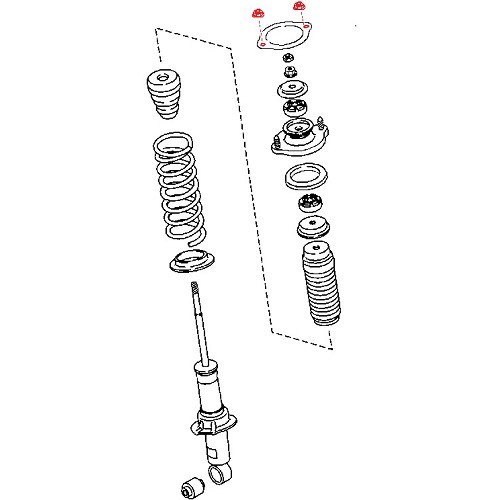  Schokbreker lager moer voor Mazda MX5 NB en NBFL - MX15020-1 