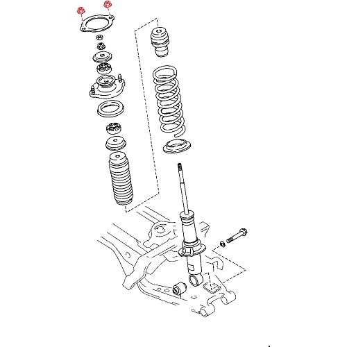 Tuerca del cojinete del amortiguador para Mazda MX5 NB y NBFL - MX15020