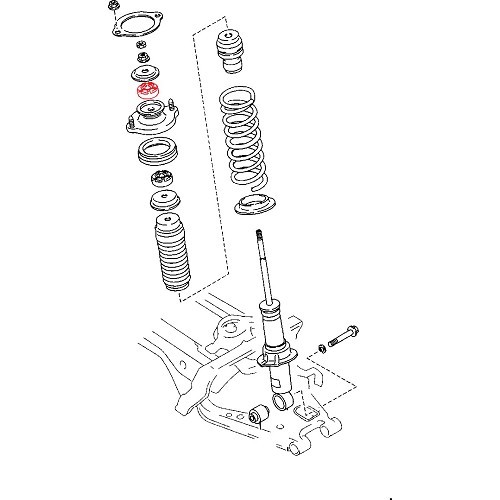  Boudin supérieur de palier d'amortisseur pour Mazda MX5 NB et NBFL - MX15043-1 