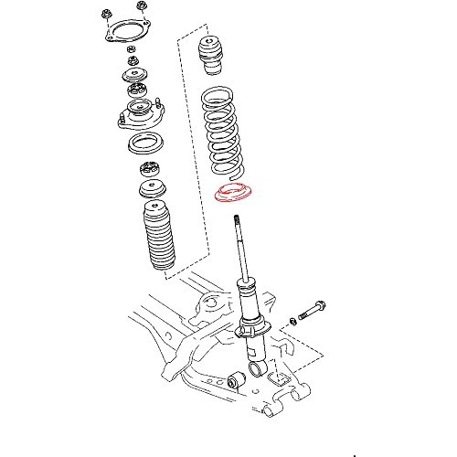 Parte inferior del resorte del amortiguador para Mazda MX5 NB y NBFL - MX15058