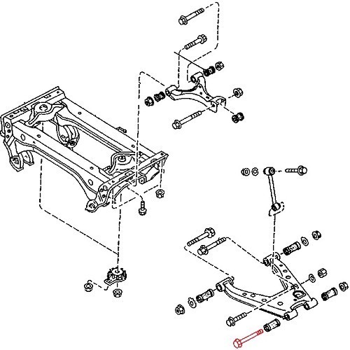 Parafuso inferior traseiro para Mazda MX5 NA - Lado da roda - MX15439