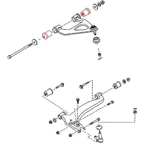 Silentblock des vorderen oberen Dreiecks für Mazda MX5 NA - MX15445