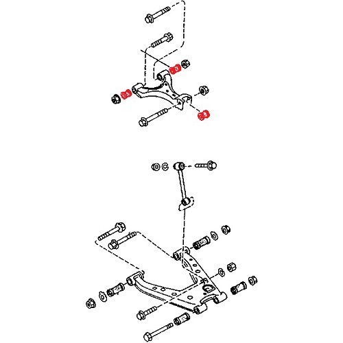 Silentblock des oberen hinteren Dreiecksquerlenkers für Mazda MX5 NB NBFL - MX15467