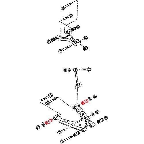  Silentblock innen hinten unten Dreieck für Mazda MX5 NA - MX15469-1 