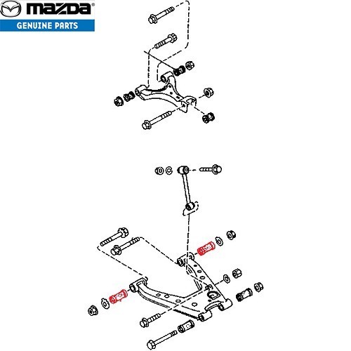 Binnendemper van de onderste draagarm achteraan voor Mazda MX5 NB en NBFL - MX15470