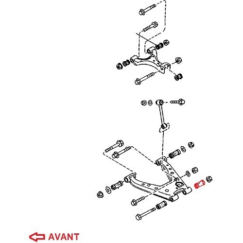 Silentbloc extérieur ARRIERE de triangle inférieur arrière pour Mazda MX5 NA - MX15475