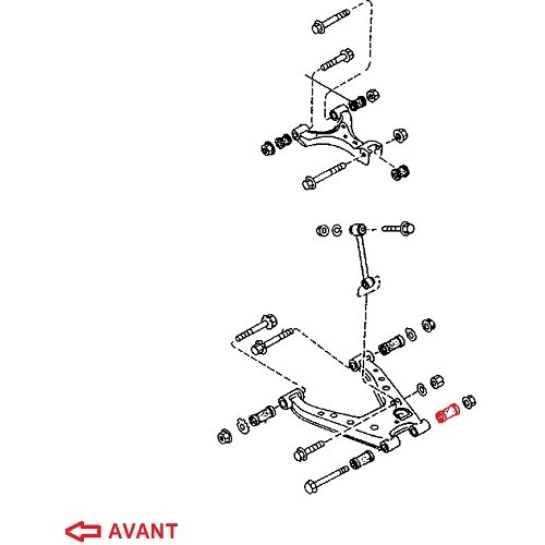 Buitendemper van de onderste draagarm achteraan voor Mazda MX5 NB en NBFL - MX15476