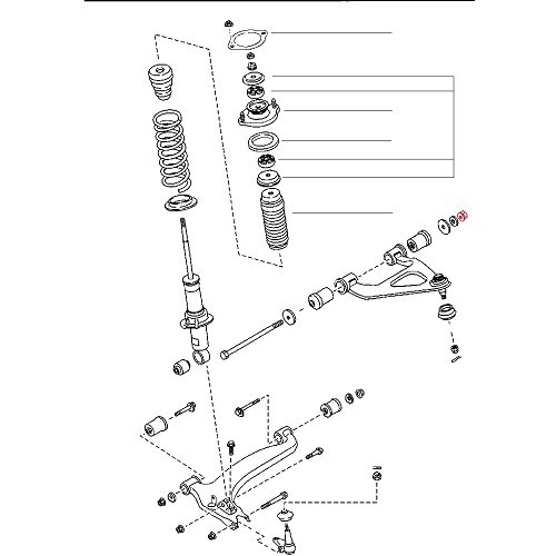  Porca de porca de fivela superior frontal para Mazda MX5 NA, NB e NBFL - MX15487-1 