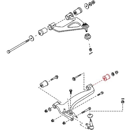 Silentbloc ARRIERE de triangle inférieur avant pour Mazda MX5 NA - MX15505