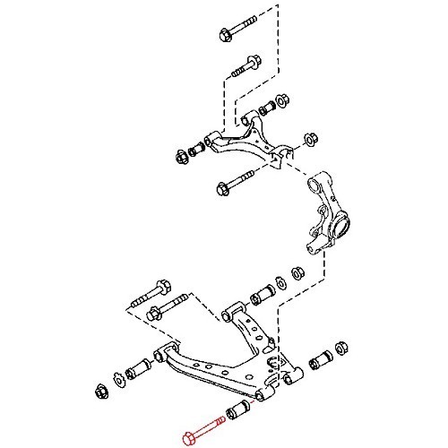 Schraube des hinteren unteren Dreiecks für Mazda MX5 NB und NBFL - Radseite - MX15538