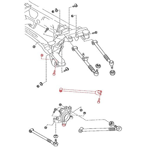  Voorste lagere longitudinale arm van de achterwielophanging voor Mazda MX5 NC en NCFL - MX15589 