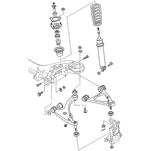 Rondelle caoutchoutée de triangle inférieur de suspension AV pour Mazda MX-5 NC NCFL - MX15616