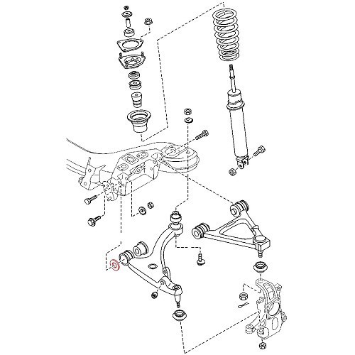 Gegummeerde sluitring voorste trekstang voor Mazda MX-5 NC NCFL - MX15616