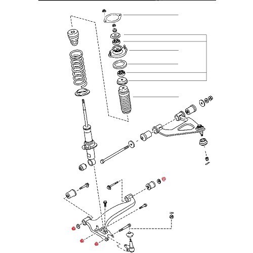 Porca polivalente para parafuso de fivela inferior para Mazda MX5 NB e NBFL - MX17851