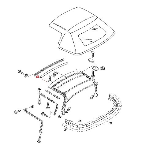 Hood front rail clip for Mazda MX5 NA - MX18139