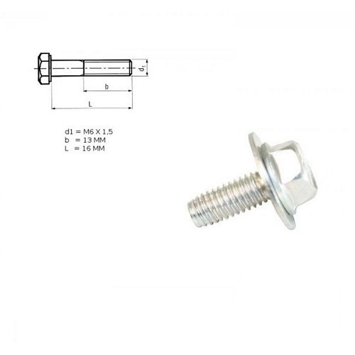  Flange screw 6x16 multi-purpose n°4 for Mazda MX-5 NA - MX18157 