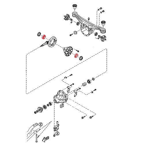  Achteraslager voor Mazda MX5 NA 1.6 115hp - MX18185-1 