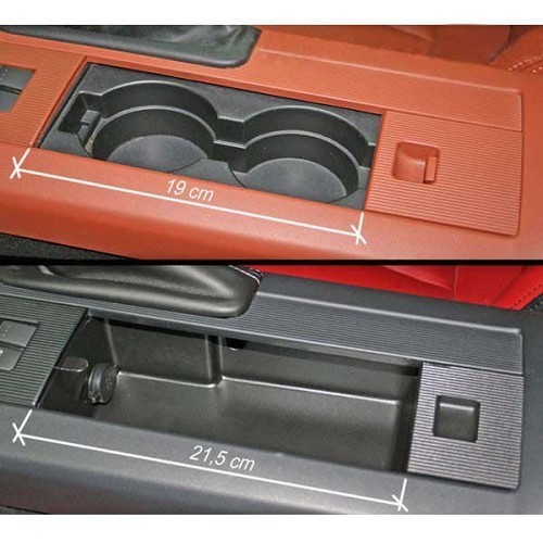 Portaoggetti della console centrale con presa 12V per Mazda MX5 NC - Nero - MX18445