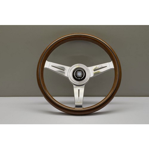  Volant en bois acajou avec branches en alu poli Nardi Classic Line pour Mazda MX5 NA, NB - diamètre : 330 mm - MX25154 