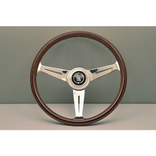  Mahoniehouten stuurwiel met gepolijste aluminium spaken Nardi Classic Line voor Mazda MX5 NA, NB - diameter: 360 mm - MX25156 