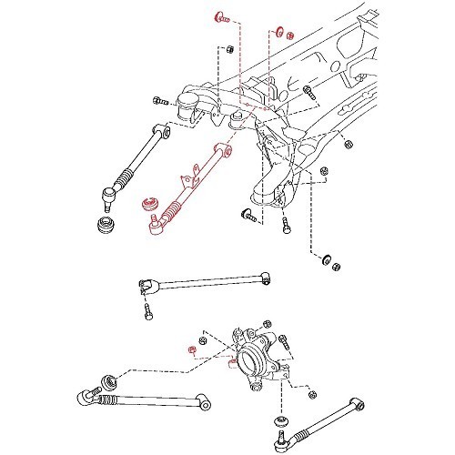 Rear lower suspension strut for Mazda MX5 NC and NCFL - Right-hand side - MX26158