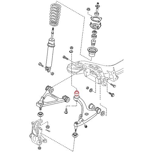 Silentbloc arrière de triangle inférieur de suspension avant pour Mazda MX-5 NC et NCFL - côté droit - MX26166