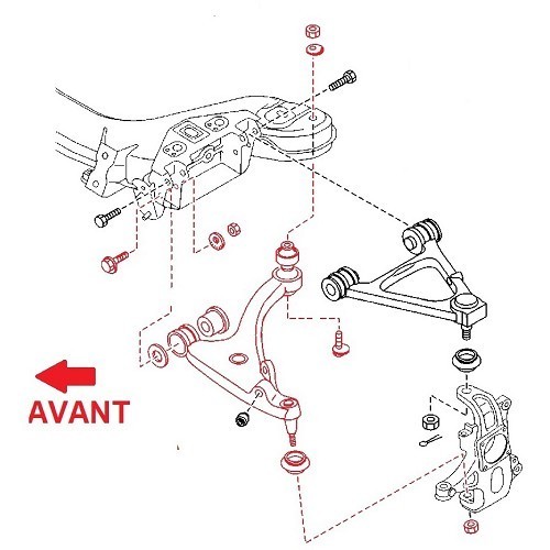 Onderste ophangbeugel voor Mazda MX5 NC en NCFL - Linksvoor - MX26173