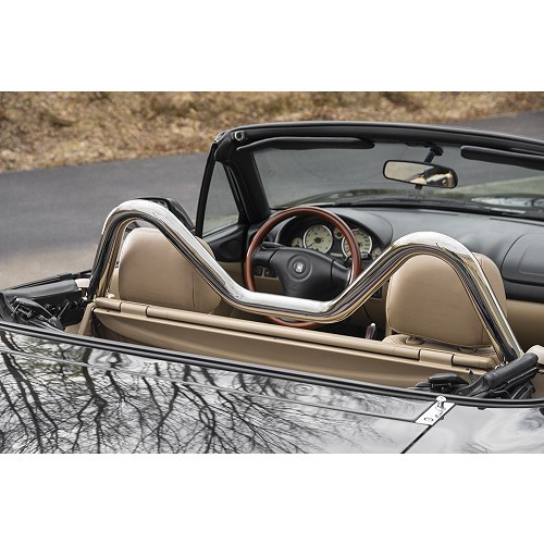  Verchromte RollBar aus Edelstahl ohne Windschutz für Mazda MX5 NA NB und NBFL - MXX1081 