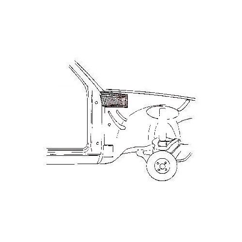  Refuerzo del poste de la puerta delantera derecha para el Opel Kadett C (1973-1979) - OP10137 