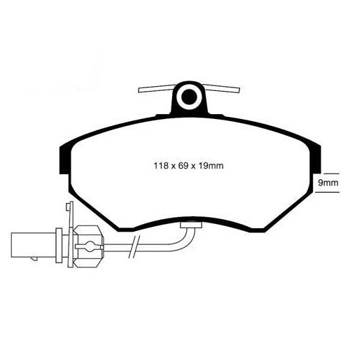 Plaquettes avant EBC Noires Reg90 avec disques 280 x 22 mm pour VW Passat 4, 99 ->00 - PA42256